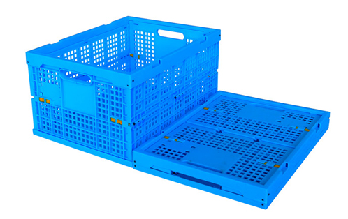 Kotak penyimpanan plastik lipat tahan lama untuk grosir